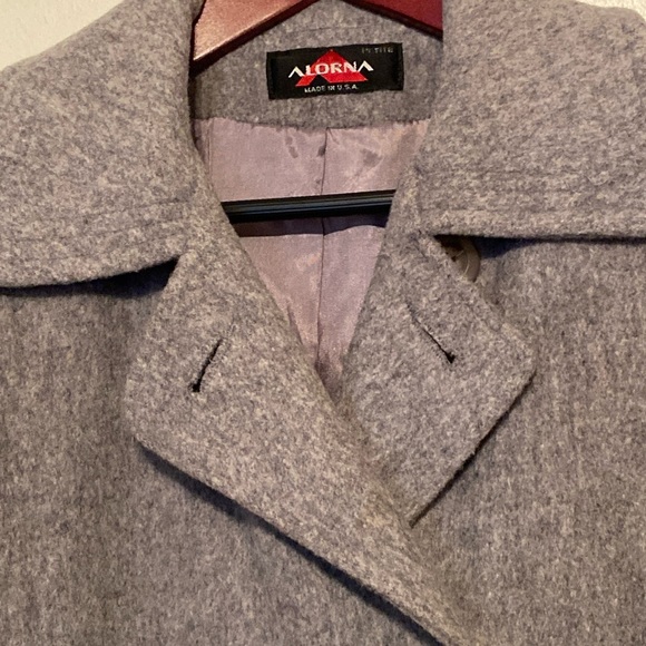 Alorna Vintage Gray Heather Wool Blend Maxi Coat Petite sized L or XL - Picture 4 of 15
